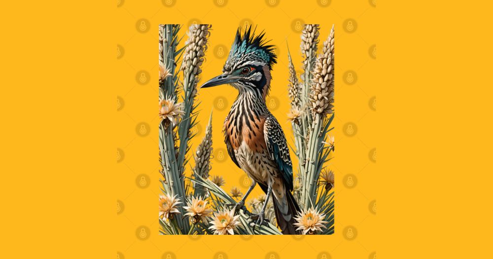 Greater Roadrunner Surrounded By Yucca flower New Mexico State 1 by taiche