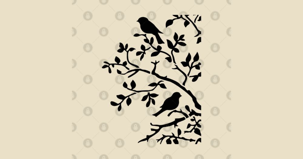 Two Little Birds In A Tree Cut-Out Stencil-Style by taiche