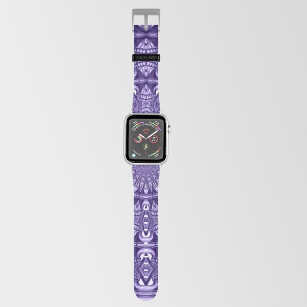 Zentangle Tribal Monochrome Mandala 2 - Blue Apple Watch Band by taiche