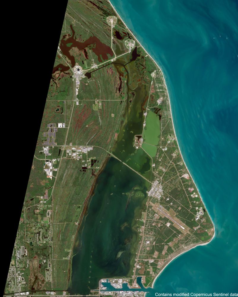 A Sentinel-2 satellite image of Cape Canaveral