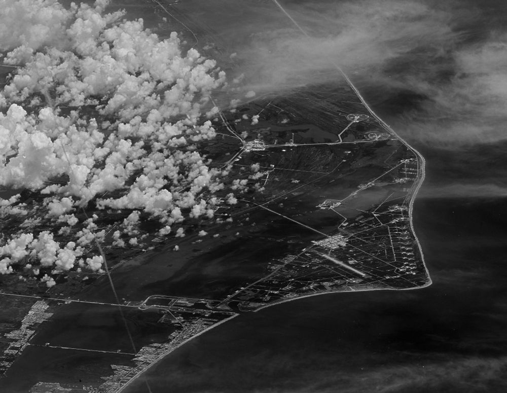 A declassified KH-9 HEXAGON spy satellite image of Florida's Space Coast on July 21, 1978.