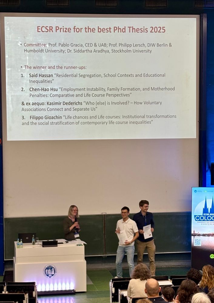 PhD prize winners at the ceremony at the ECSR conference in Cologne 