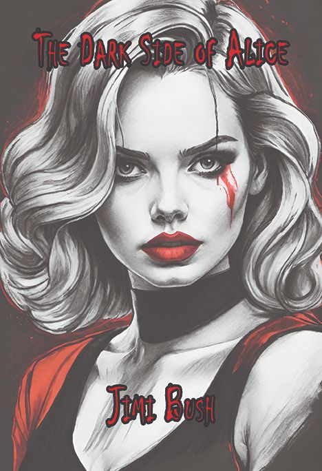 Book cover for Alice Jenkins. Drawing of blonde woman with red lipstick.