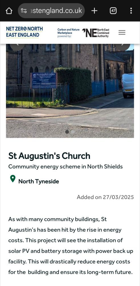 Page for local church in North Shields 
