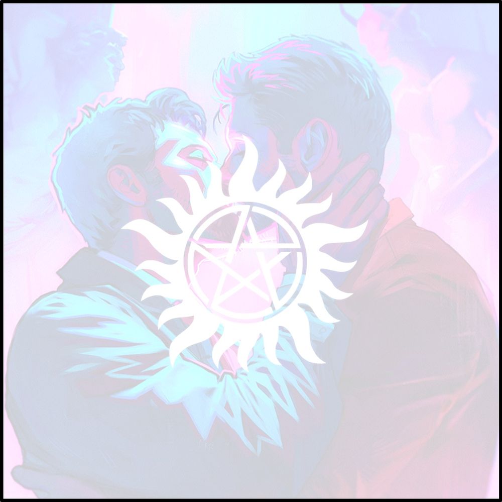 Even if he did go out onto the battlefield looking for anything to save her, he had this awful feeling in the pit of stomach that if he left her side, he would come back only to find that she had died there alone, and not only would he not find anything that could help her, he would have abandoned her to die without comfort. He couldn’t do it. He couldn’t move. He couldn’t hardly get sound out of his throat, nevermind…! Her touch against the side of his leg went limp, and he snapped back to her side.
“Ohhh, no you don’t. Cass… c’mon, babe. C’mon!! You gotta tell me what you need! I have no fuckin’ idea…!” He slid his arm underneath her armpit and wing, gingerly getting her most of the way into his arms, propped up on his thigh. The whole time, her limbs, neck and head moved like they were made of rubber. She wasn’t even giving him the gears about the whole “babe” thing. She hated it.
“Cass…!” She was dying. Leaving him, when they’d only found whatever it was between them hours ago. They’d never even had a chance to…!
<CASS!> He screamed it with his whole heart and soul, holding her close and gently rocking her in his arms. The only sounds he could get out of his mouth now were high and squeaky. His heart nearly jumped out of his chest when her hand weakly touched his chest over his heart. He relaxed his hold on her to look her in the eyes. She smiled contentedly, resting her palm on his cheek again.
<I need you.>
He wiped tears away on his shoulder. <Cass, babe, I don’t understand. What do you need me to—>
<Take off your clothes.> He sat there staring aghast at the angel in his arms. She was at death’s fuckin’ doorstep, and she wanted his clothes off?! <Dean, please… there’s… there’s not much time…> 
That snapped him out of it. Quick as he could, he got his shirt off and his belt unbuckled. For the rest, he had to lie her down. She lay there motionless. 

Continued on Panel 6...