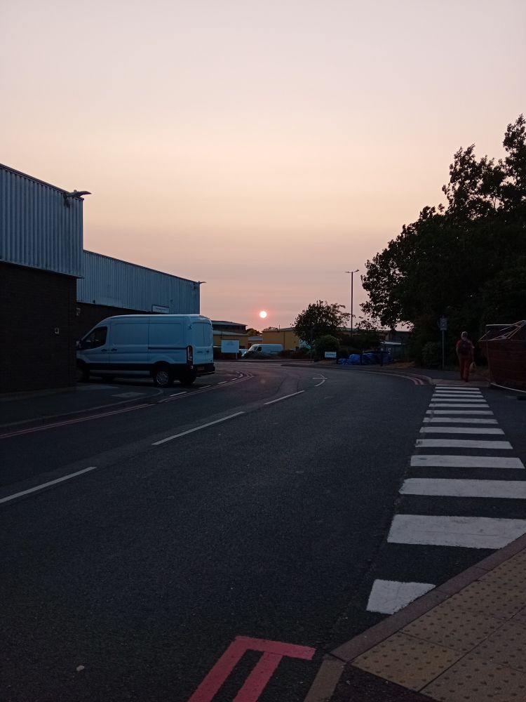 Sunset and a zebra crossing.
