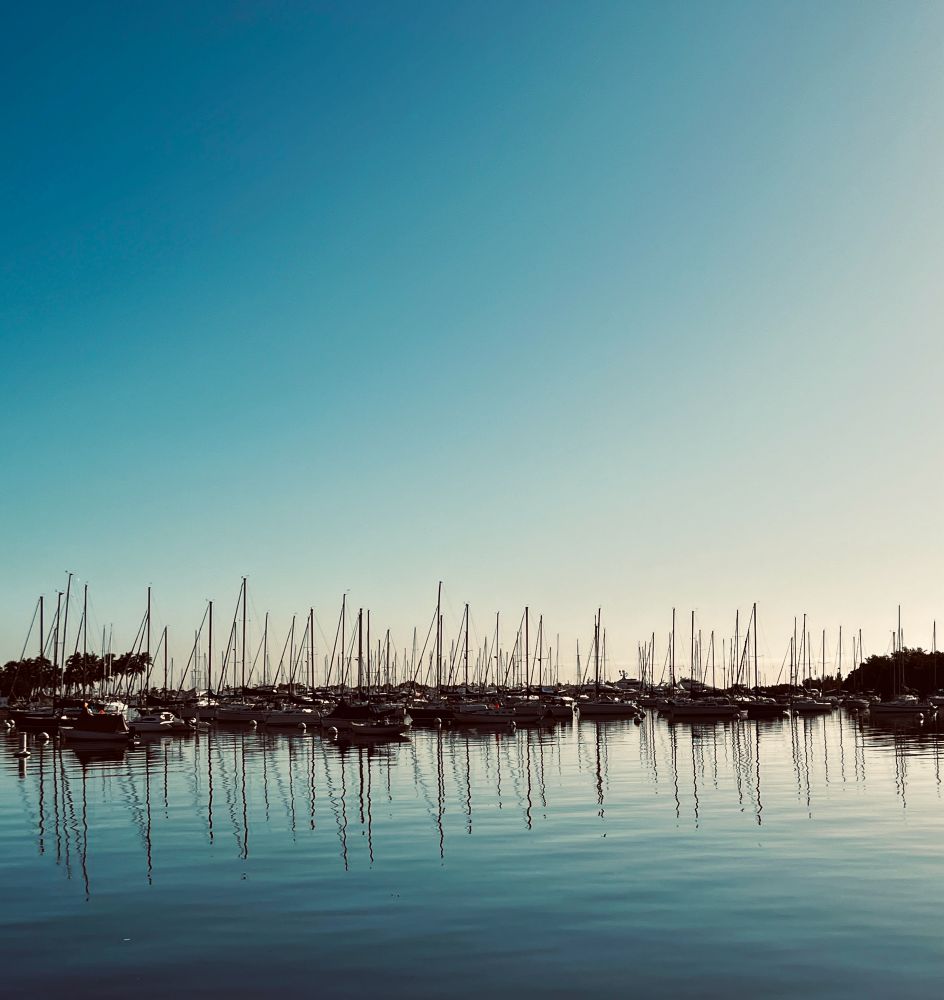 Boats in harbor. Miami