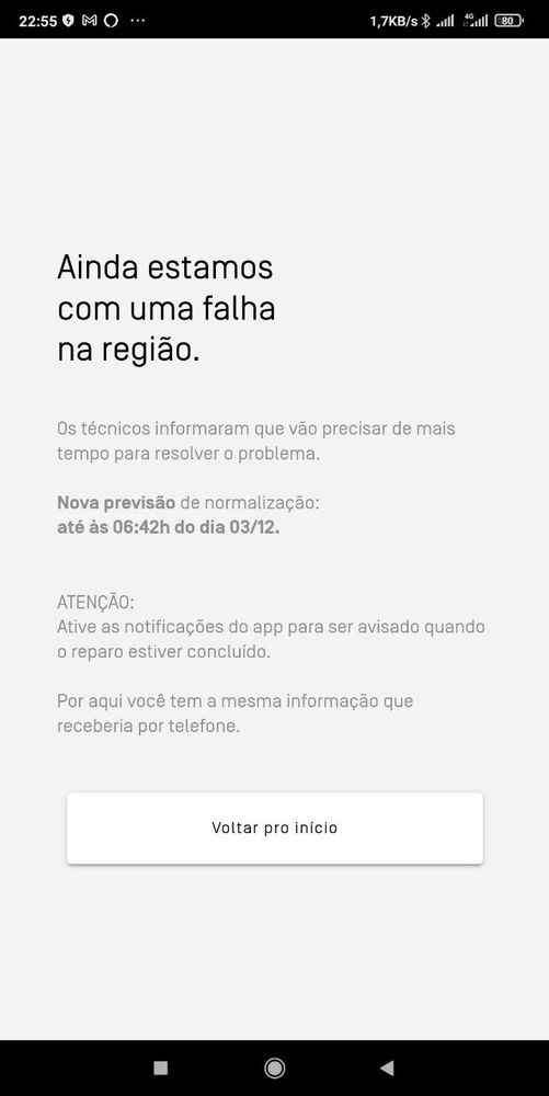 06h42 03/12 - Segundo prazo descumprido pela Oi Fibra