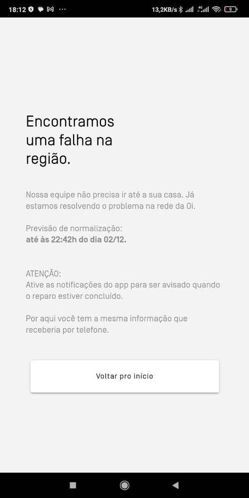 22h42 02/12 - Primeiro prazo descumprido pela Oi Fibra