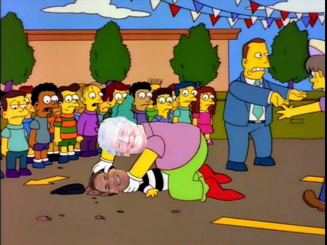 the stop stop he’s already dead scene from simpsons with martha beating up mark cuban 