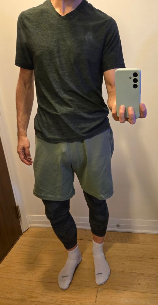 Gym outfit. Maybe the cage print is more visible from this angle.