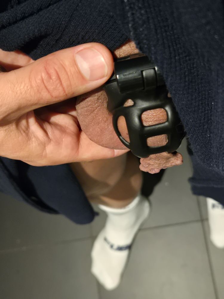 Close up of my caged cock