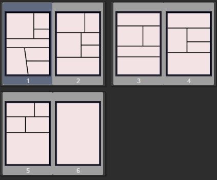 Screenshots of comics layouts