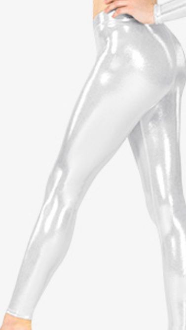 Metallic silver legging