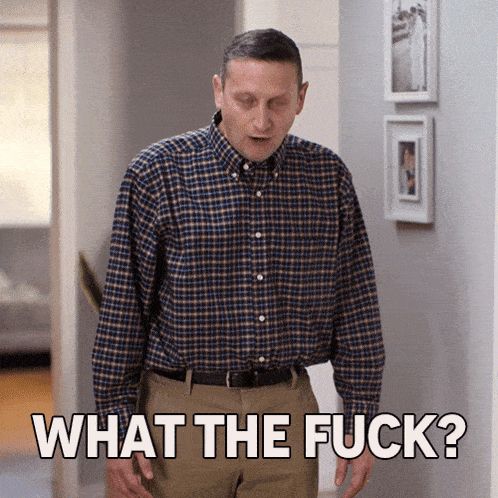 Tim Robinson saying “WHAT THE FUCK” in the Darmine Doggy Door sketch