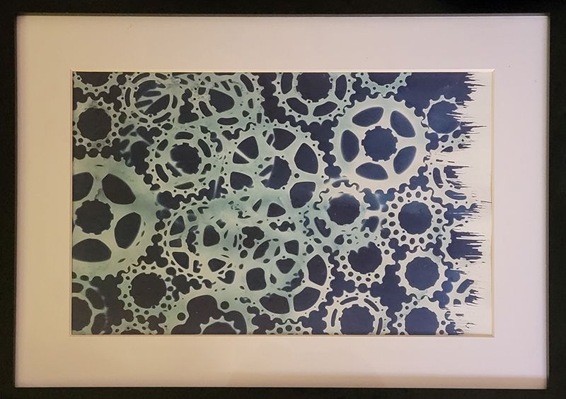 Bicycle gears cyanotype