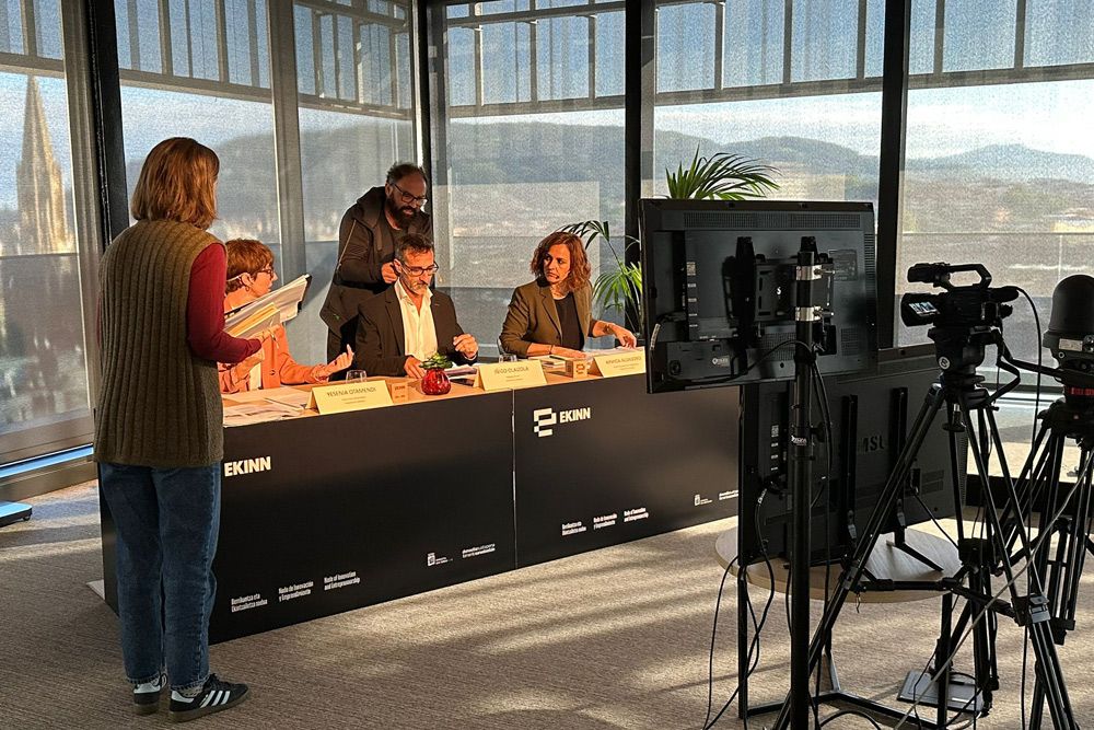Momento de la defensa de San Sebastián como Capital Europea de la Innovación 2026. 