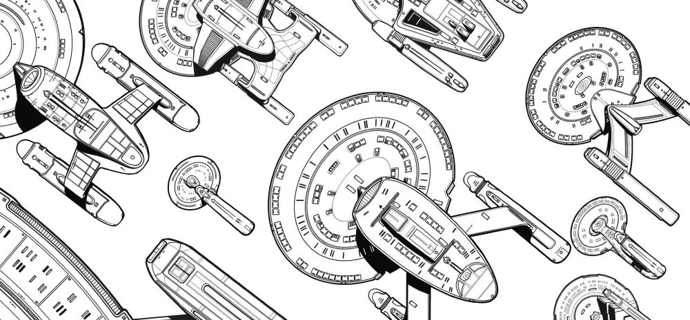 Some Startrek starships seen from below