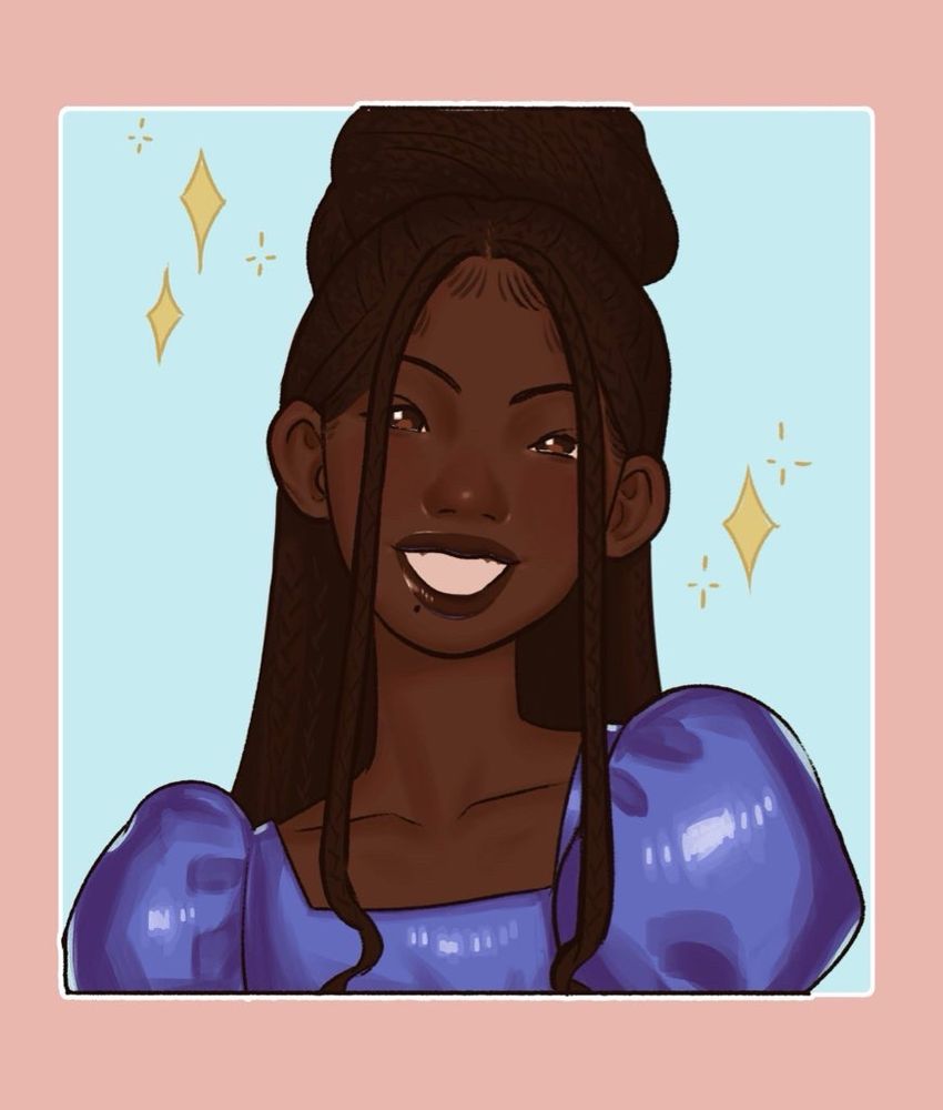 Portrait of a princess in a blue dress smiling brightly at the viewer 