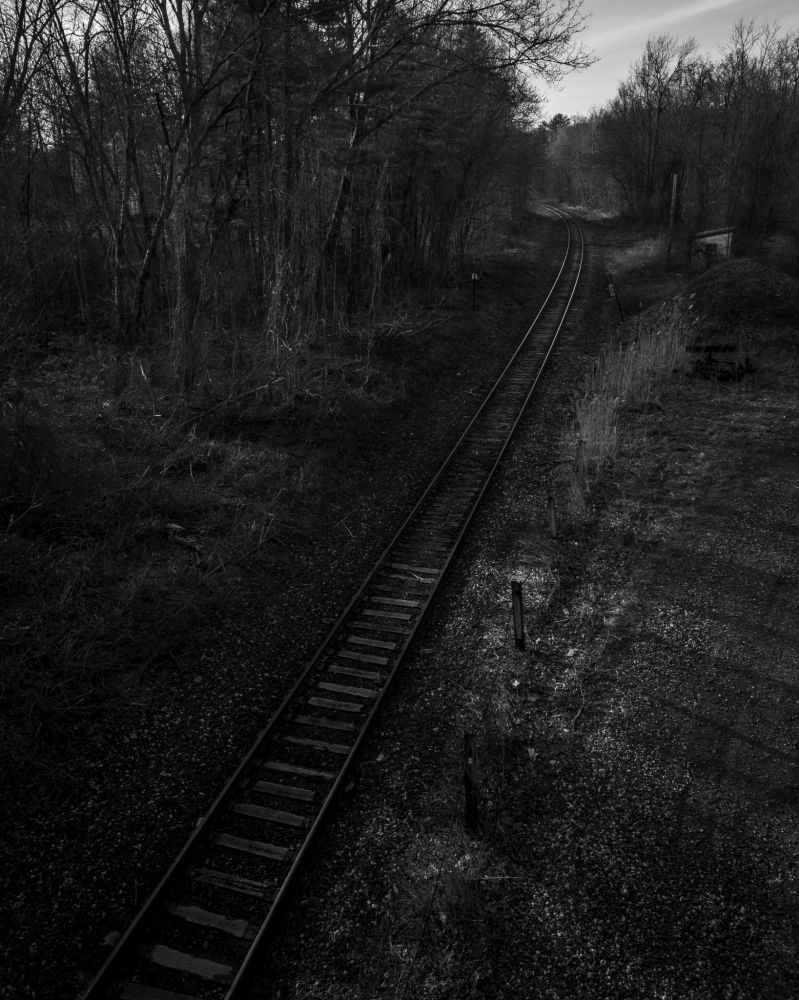 Train tracks at sunset
