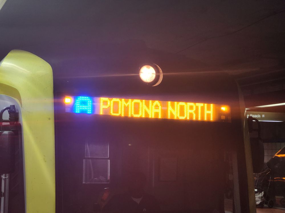 P3010 headsign displaying "A - POMONA NORTH"