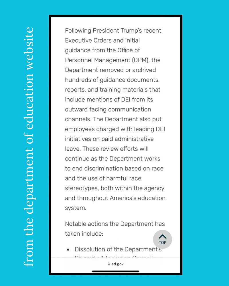The department of education lists the ways they are getting rid of DEI from canceling training contracts, to placing DEI employees on leave, to removing online guides.
