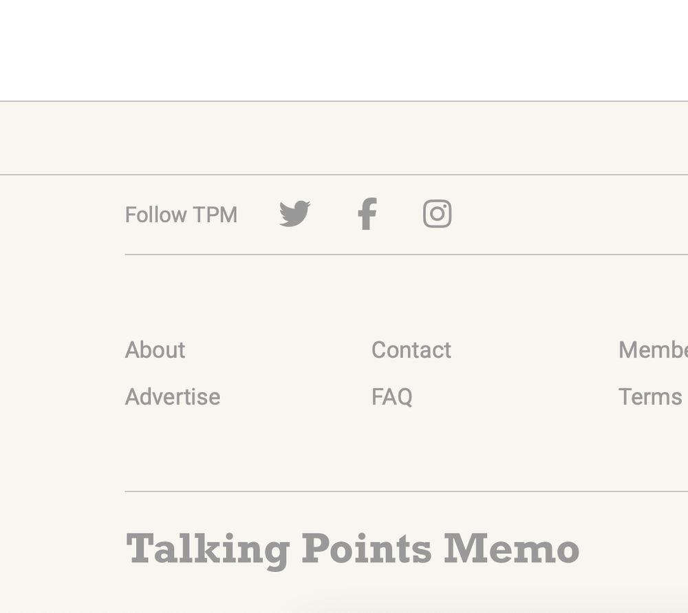 Screenshot of the Taling Points Memo footer showing their social media accounts for Twitter, Facebook, Instagram