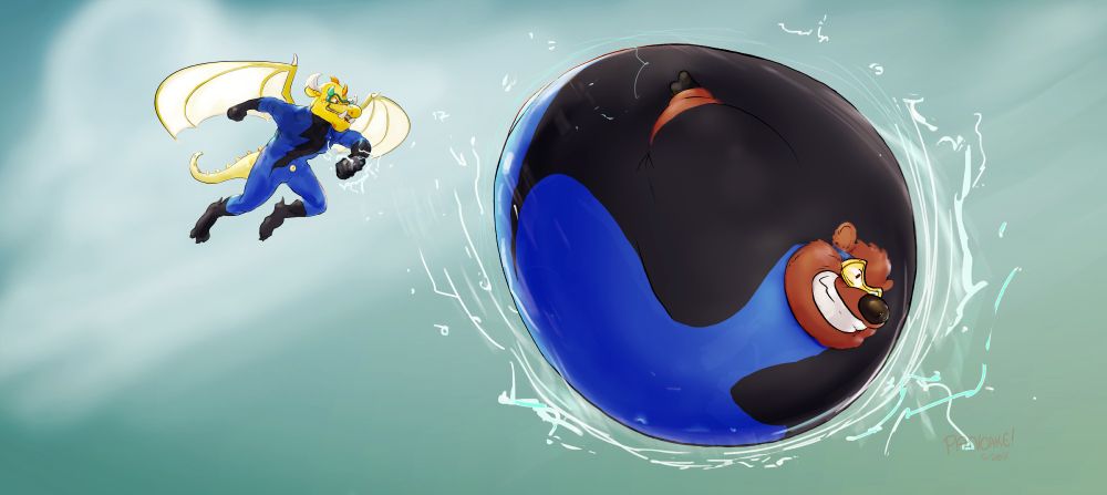 THUNDERbite and Bouncing bear team up for high flying adventures: THIS FALL ON CARTOON NETWORK. (art by Pancake/TB) 💙