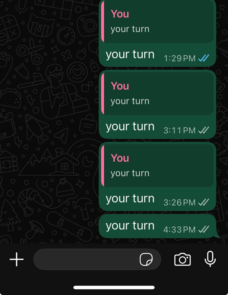 four “your turn” messages