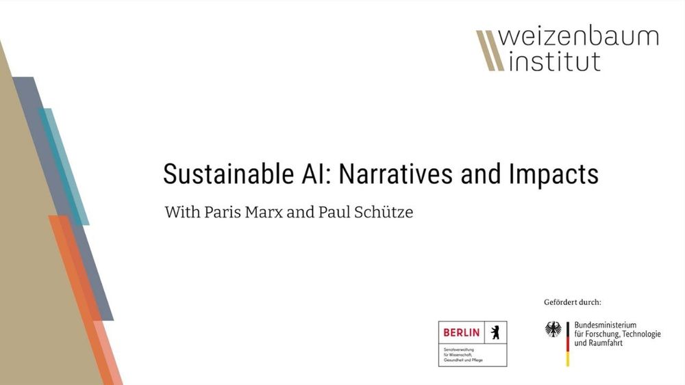 Paul Schütze, Paris Marx: Sustainable AI: Narratives and Impacts