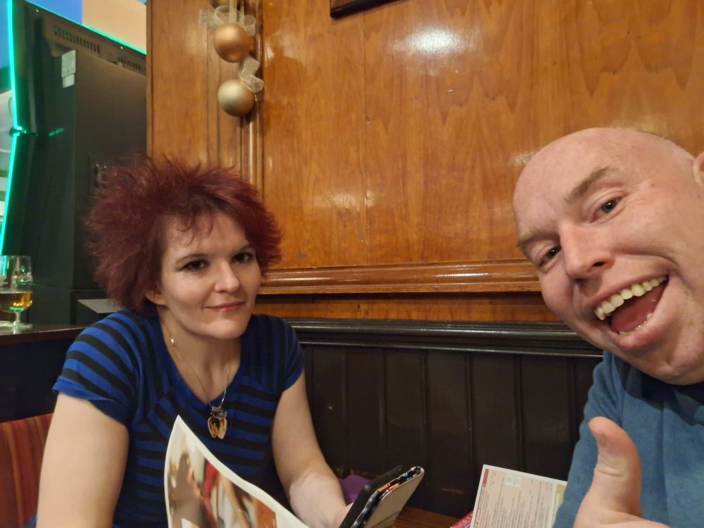 Myself and dickhead Fiona in a pub