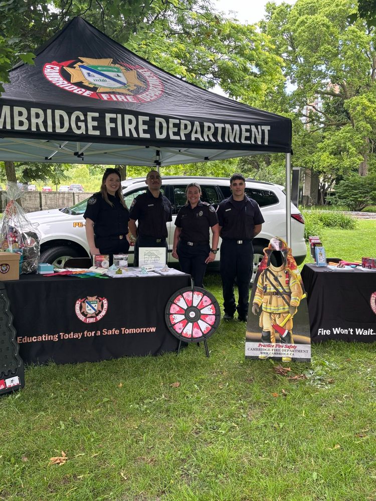 Cambridge fire at a public education booth
