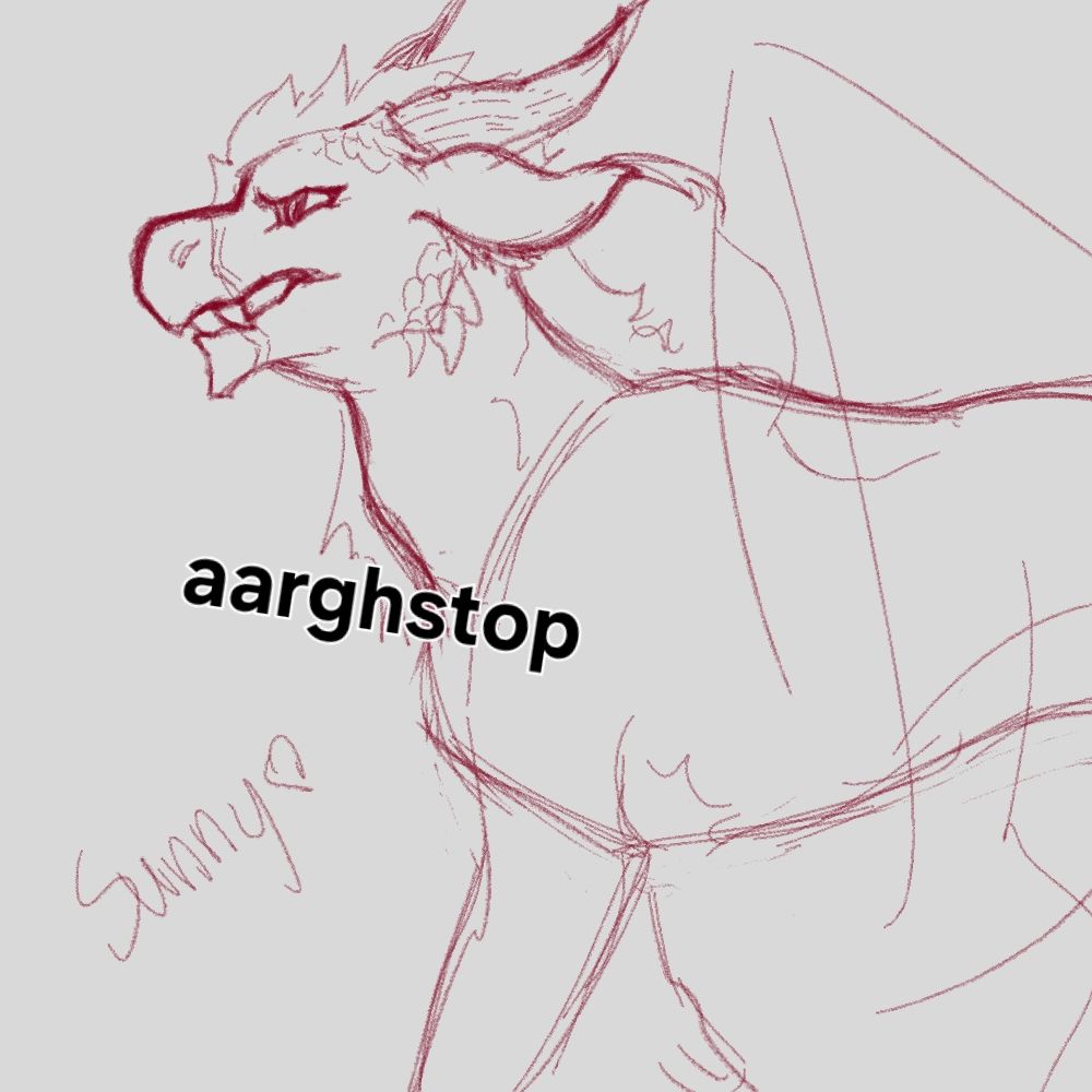 side view of sunny from wings of fire making a pained face