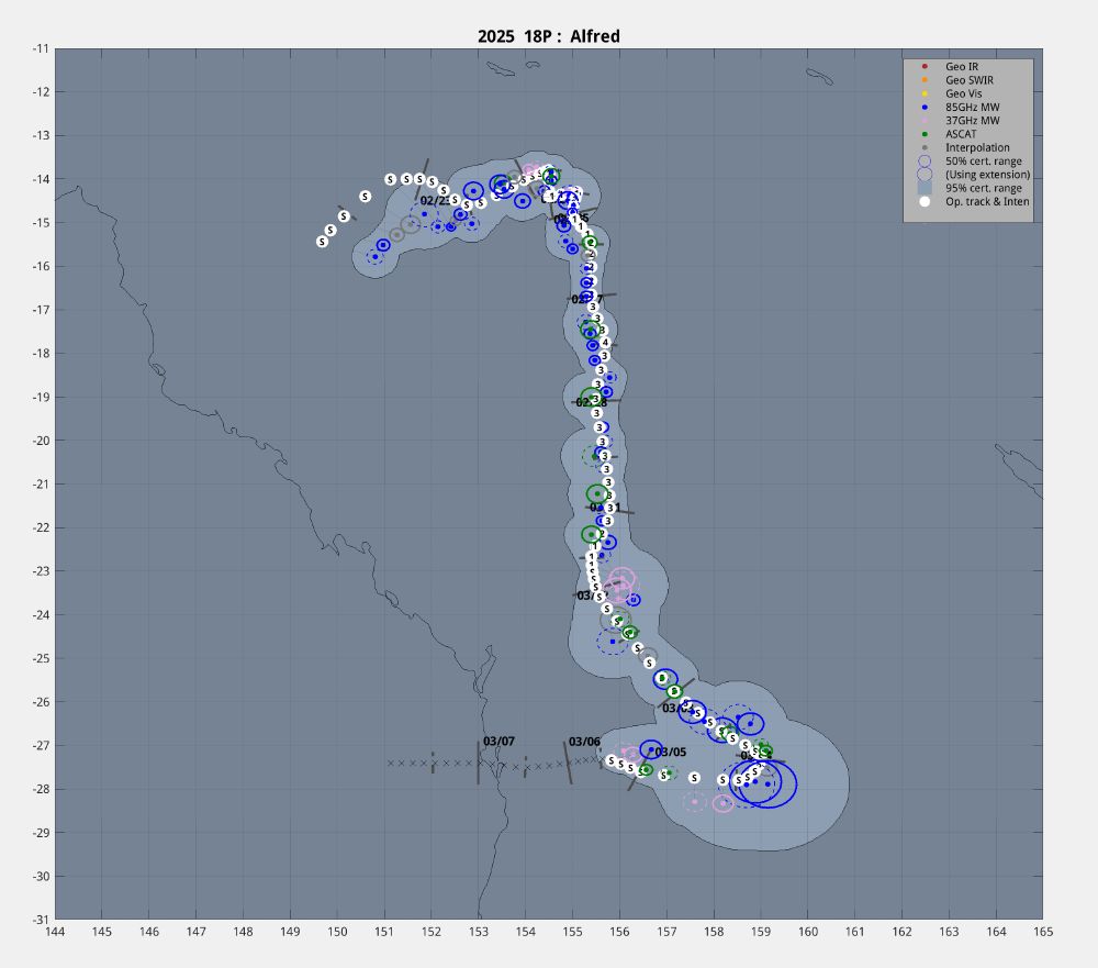 2025 18P Alfred

A highly technical chart showing landfall predicted for Alfred just north of Brisbane on Thursday night.