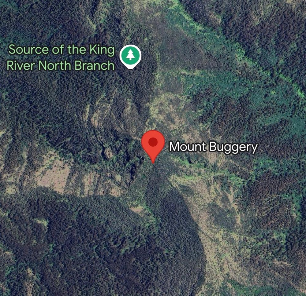 Aerial map of Mount Buggery (location B)