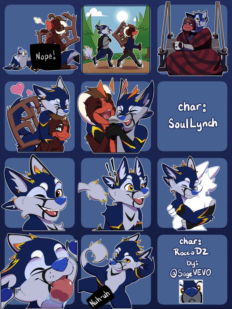 A bunch of telegram stickers featuring a spider-y guy and a deuxear. The censor bars are hiding subway sandwiches, I swear.