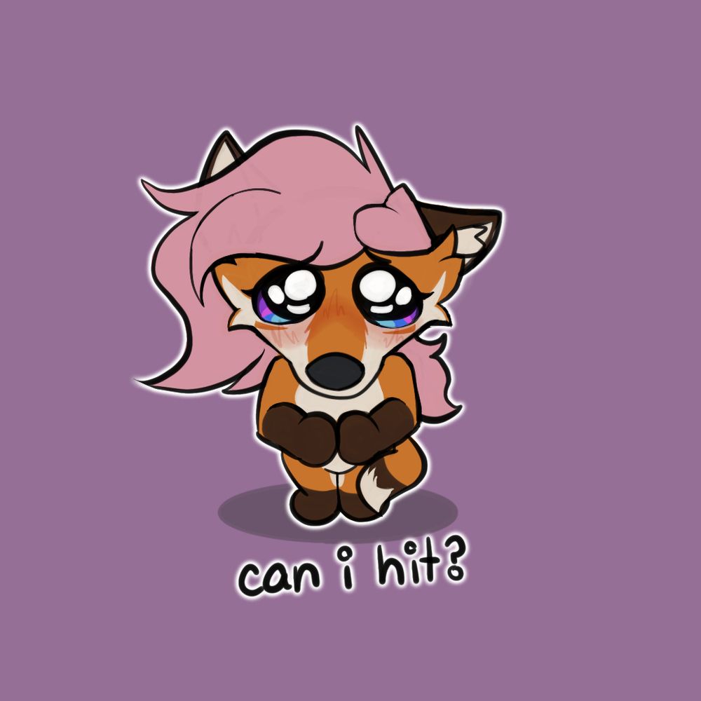 a lil skrunkle is staring with puppydog eyes into the camera with the text, "can i hit?"
she is a master of seduction.