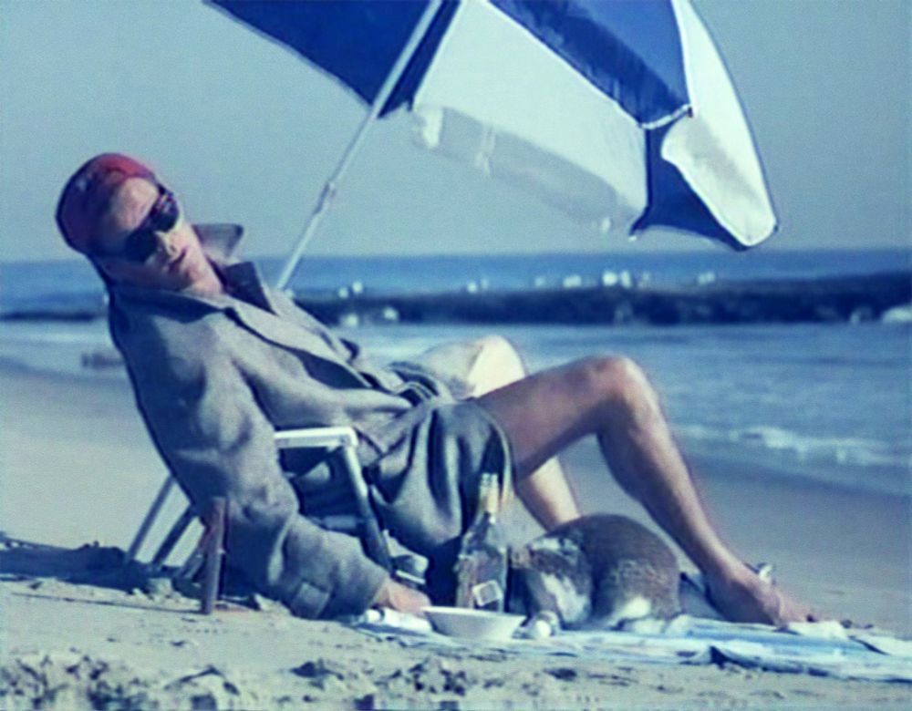Wings Hauser on the beach with a rabbit in ART OF DYING