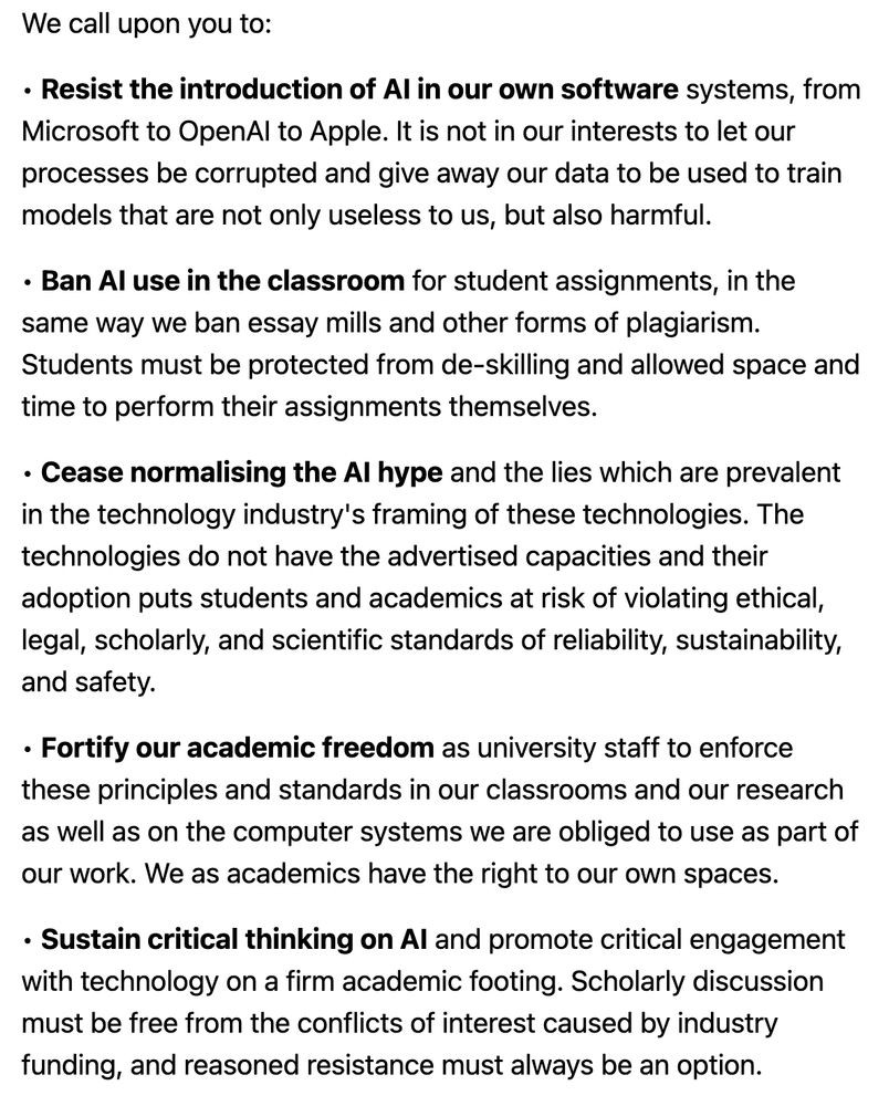 Our demands, see link