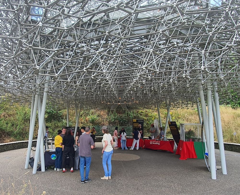 Visitors to the displays under the amazing structure of The Hive at Kew Gardens