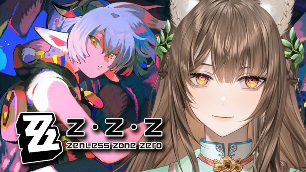 Thumbnail for Zenless Zone Zero, with Lucia on the left, in shimmering pastel colours.