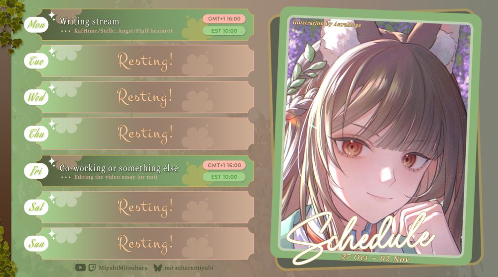 Schedule for the week of 27 October starting at 16:00 GMT+1.