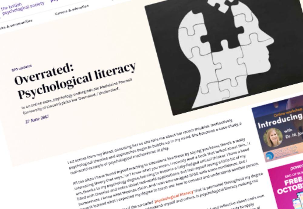 A time-travelling debate on Psychological Literacy | BPS