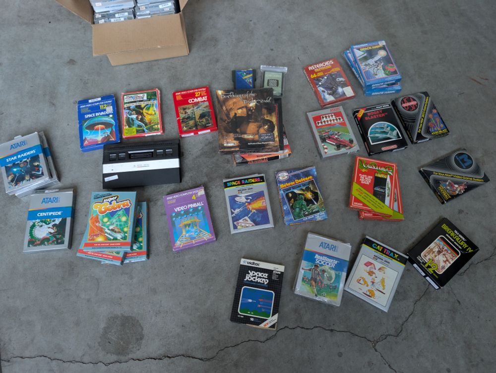 Atari 2600 console and games i found on the side of the road