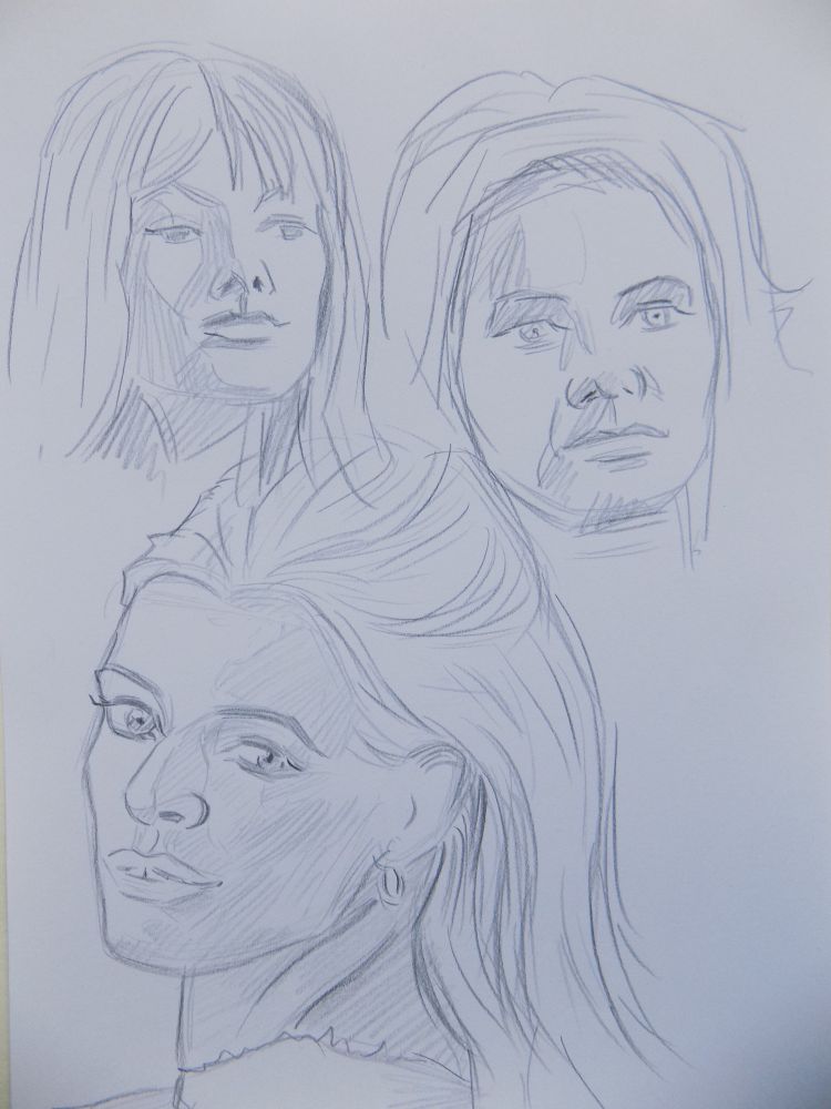 Three Quick sketched Faces Pencil
#Sketch #Drawing #Illustration #FigurativePainting #ClassicArt #PortraitPainting #Art #Commissions #Models #Portrait