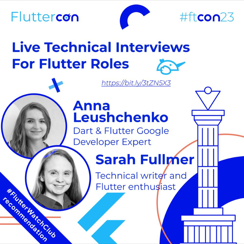 #FlutterWatchClub recommendation: “Live technical interviews for Flutter roles“ by Anna Leushchenko and Sarah Fullmer at FlutterCon 2023 - https://bit.ly/3tZN5X3.