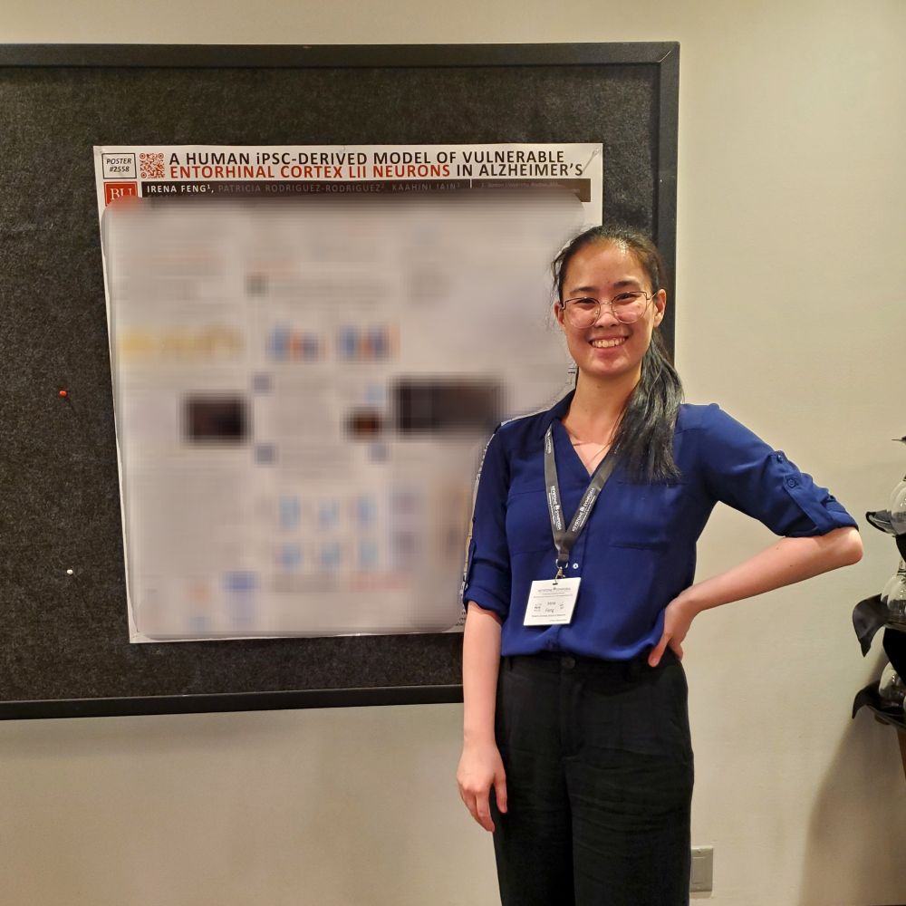 me at my poster, which is blurred out