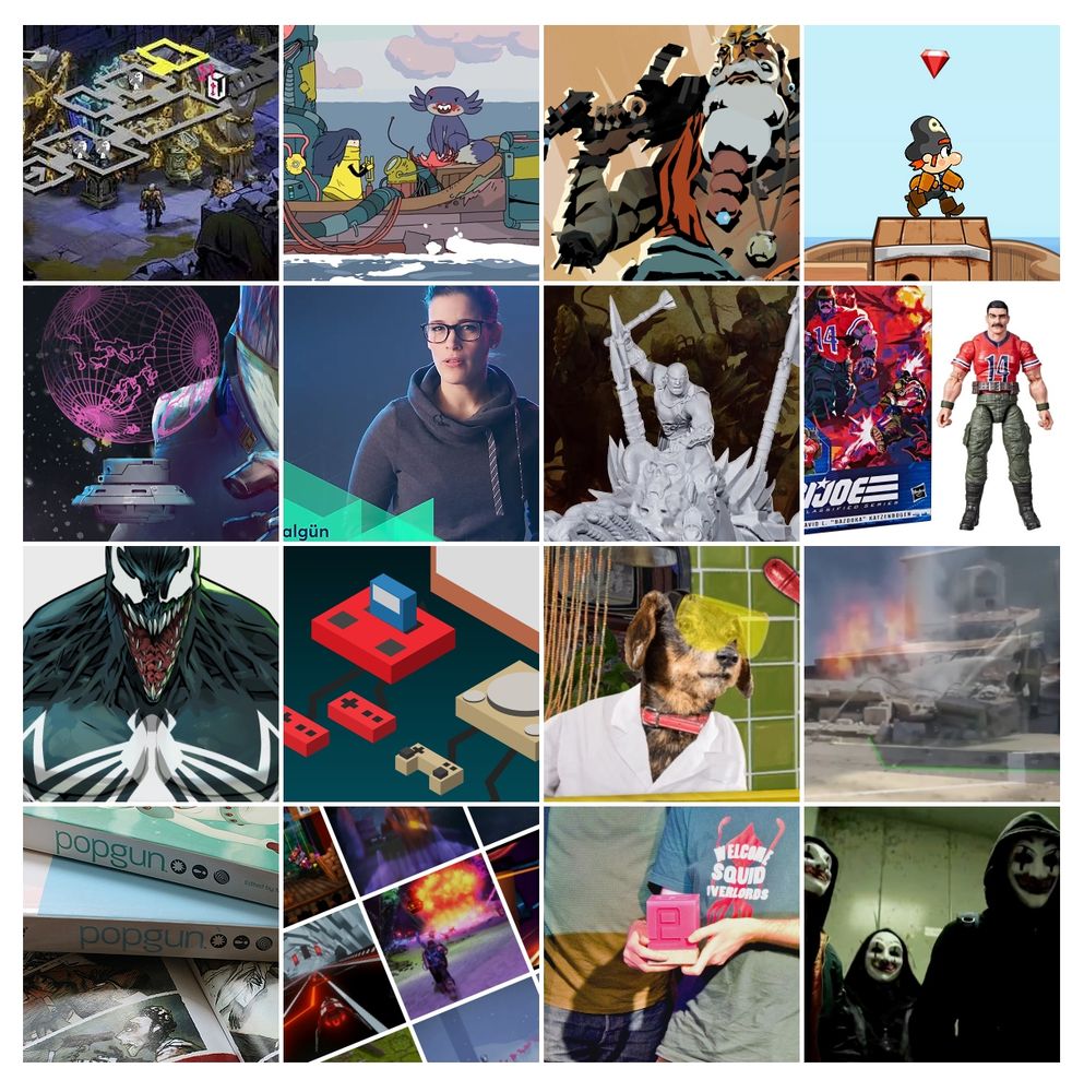 Collection of thumbnails for projects I was part of. Screenshot of my homepage. Link in post.