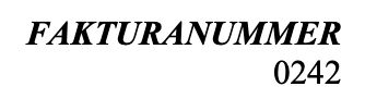 Fakturanummer 0242