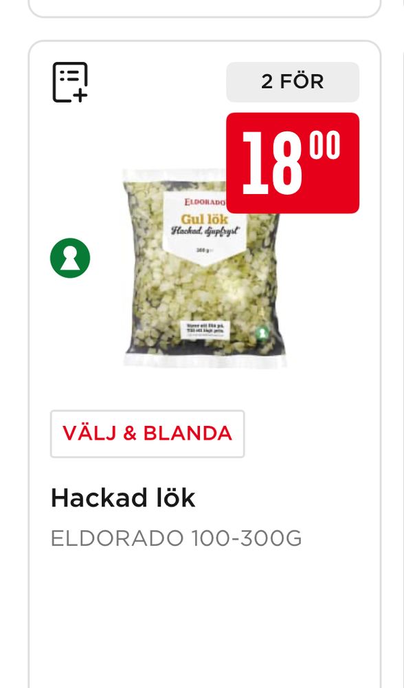 Willys. Välj och blanda Hackad lök